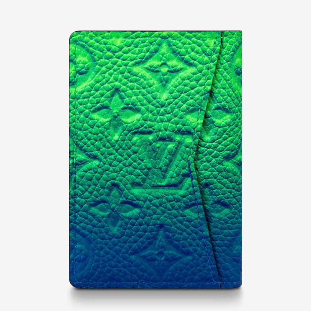 Virgil Abloh Blue and Green Monogram Illusion Leather Pocket organizer 2022